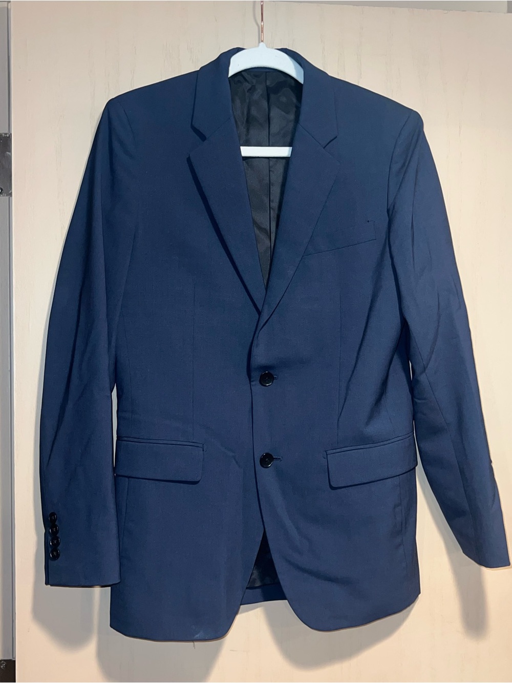 Theory Wool Navy Blue Two-Button Blazer